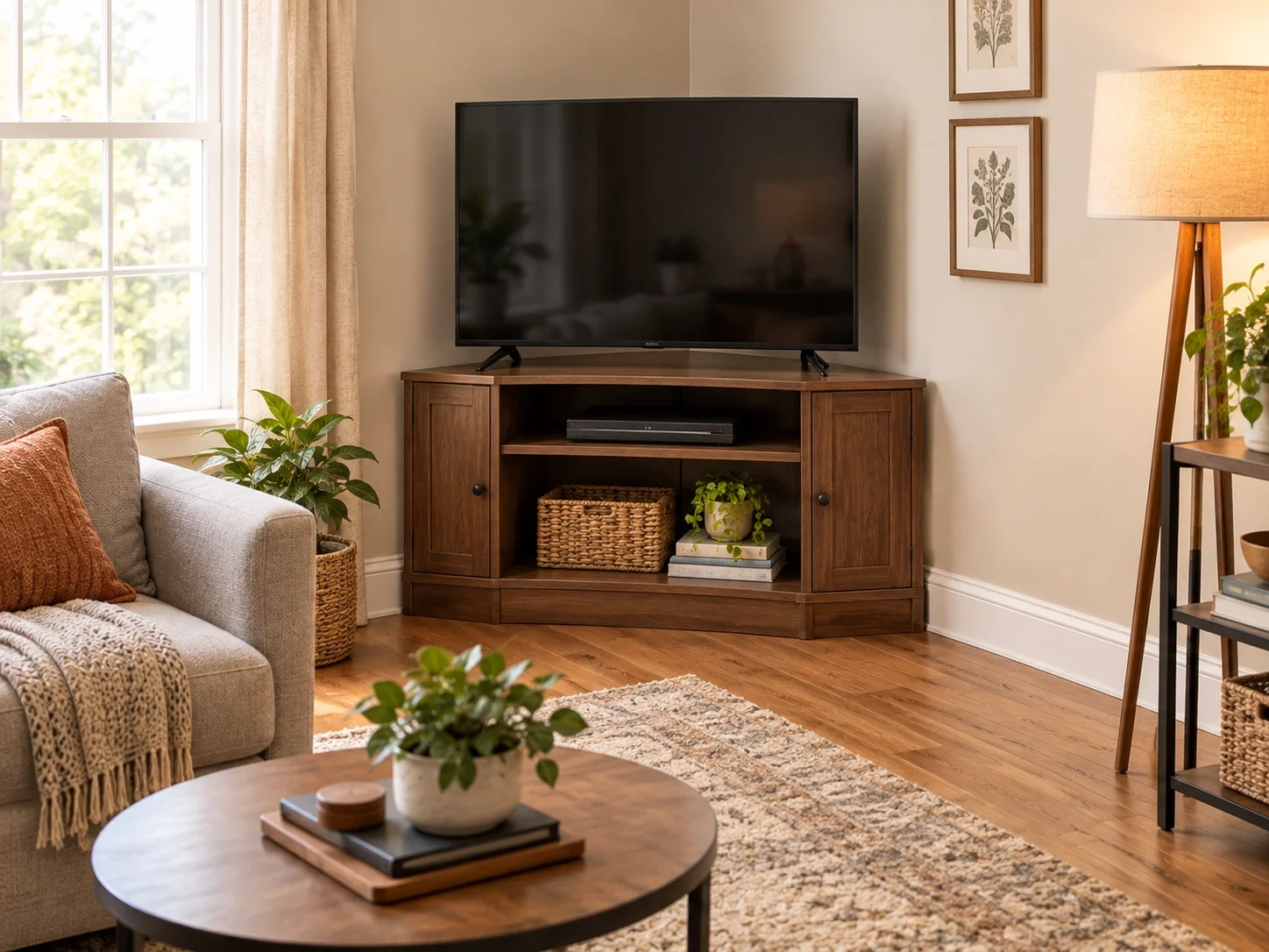 Corner TV Stands - Space-saving corner entertainment solutions