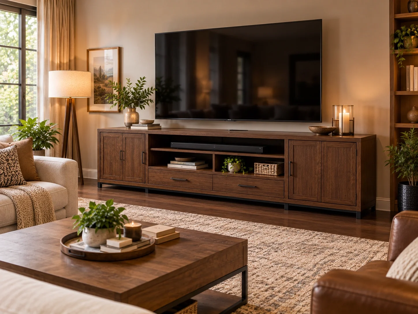 Large TV stand for big-screen TVs and home theaters