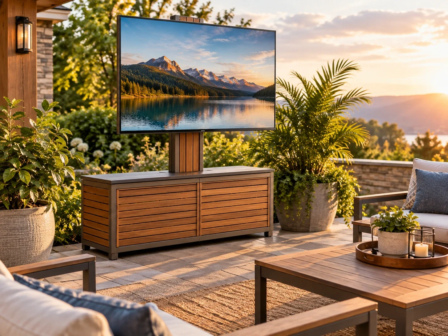 Weatherproof outdoor TV stand