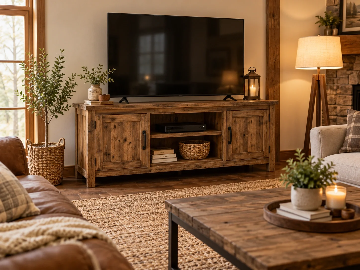 Rustic TV Stands - Warm and inviting farmhouse style TV stands